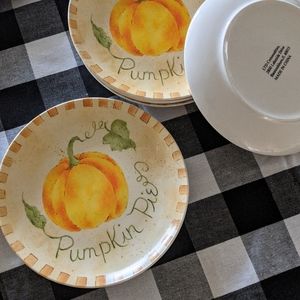 Pumpkin Plates, Thanksgiving Dishes, Fall Decor, Dessert Plates